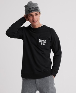 Superdry Surplus Goods Graphic Crew Férfi Pulóver Fekete | DBUYL5463